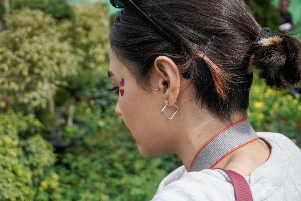 Smart posture corrector wearable device close-up view